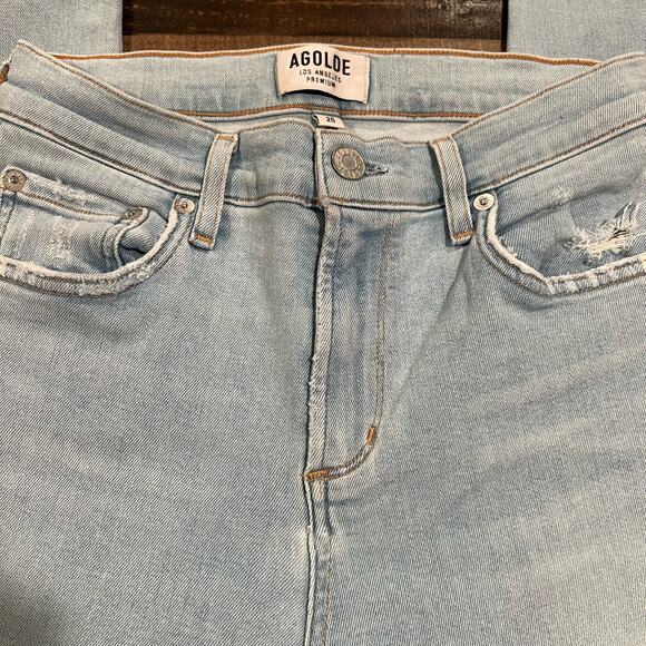 AGOLDE Sophie High Rise Skinny Crop Parallel Light Wash Jeans - Picture 6 of 8